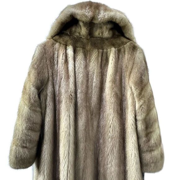 MINK COAT FULL LENGTH GENUINE VINTAGE MINK COAT From Hess’s Size Large Excellent - Picture 12 of 16